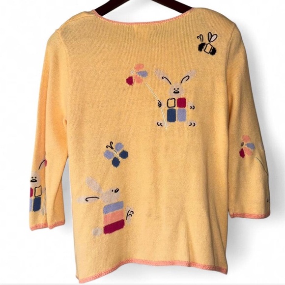 Early Y2K Vintage Christopher & Banks Whimsical Storybook Bunny Cardigan - Picture 7 of 10